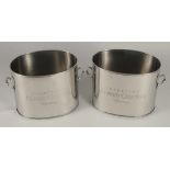 A PAIR OF ALFRED GRATIEN OVAL CHAMPAGNE COOLERS. 9ins diameter.