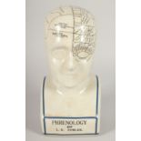 A PORCELAIN PHRENOLOGY HEAD. 11ins high.