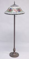 A TIFFANY STYLE FLOOR LAMP. 1ft 9ins diameter.