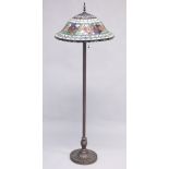 A TIFFANY STYLE FLOOR LAMP. 1ft 9ins diameter.