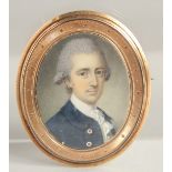 A SUPERB GEORGE III OVAL PORTRAIT MINIATURE OF A GENTLEMAN, attributed to John Smart
