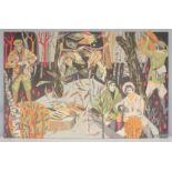 A LARGE 1960'S TAPESTRY by J. C. BISSENY. 36ins x 50ins.