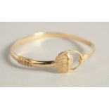 A 14CT AMERICAN GOLD BRACELET. 16 grams.