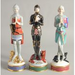 THE AGE OF CHIVALRY COLLECTION. THREE ROYAL DOULTON FIGURES: SIR EDWARD HN 2370 SIR THOMAS HN 2372