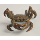 A JAPANESE BRONZE CRAB. 2ins.