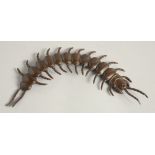 A JAPANESE ARTICULATED BRONZE CENTIPEDE. 6ins long.