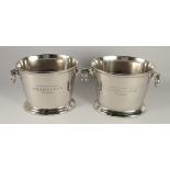 A PAIR OF CUVEE DE PRESTIGE CHAMPAGNE COOLERS. 1ft wide.