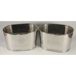 A MEDIUM PAIR OF NAPOLEON BONAPARTE OVAL COOLERS. 1ft .5ins high.