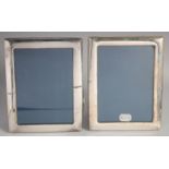 A PAIR OF PLAIN SILVER UPRIGHT PHOTOGRAPH FRAMES. London 1974.