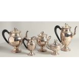 AN EMPIRE PLATED FIVE PIECE TEA SET.