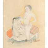 A FINE QUALITY 19TH CENTURY MUGHAL INDIAN EROTIC PAINTING, depicting an intimate male and female,