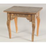 A VERY FINE SYRIAN DAMASCUS BONE INLAID WOODEN TABLE, circa 1900-1920, finely onlaid with