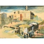 Leslie P. Moore (1913-1976), an Egyptian scene, watercolour, signed and inscribed and dated 1942,