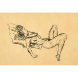 Manner of William Russell Flint, a pair of charcoal studies of nudes, one 5" x 7.5" (12.5 x 19cm),