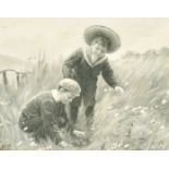 Percy Tarrant (1855-1934), 'The Lark's Nest', oil on board, signed with initials, 5" x 6" (13 x