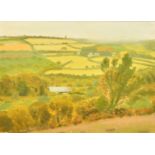 Robert Morson Hughes (1873-1953) British, farm building in a landscape, oil on board, signed, 10"