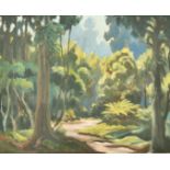 Edward B. Lattey (1899-1986) New Zealand, 'Bush Track, Kuratau', oil on canvas, signed, inscribed