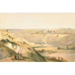 After David Roberts (1796-1864) British, 'Jerusalem from the Mount of Olives', hand coloured