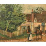 English School, Circa 1889, a pair of oil on board views of Catherington, Hampshire, indistinctly