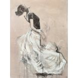 Marta Gottfried Wiley (20th/21st Century), a moving dancer, colour print, 40.5" x 29.5" (103 x