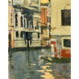 Ken Howard (1932-2022) British, a Venetian Canal Scene, oil on board, signed, 9.5" x 7.5" (24 x