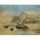 English School, Circa 1869, 'Signal Station, Gibraltar', and 'Landing Place, Gibraltar', a pair of