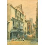 Alfred Leyman (1856-1923) British, a Devon Street Scene, watercolour, signed and dated 1896, 21" x