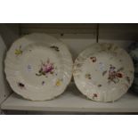 A Meissen floral decorated dish together with a similar dish.