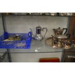 A quantity of plated items to include a tea service.