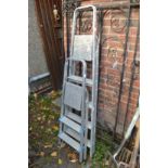 Two aluminium step ladders.