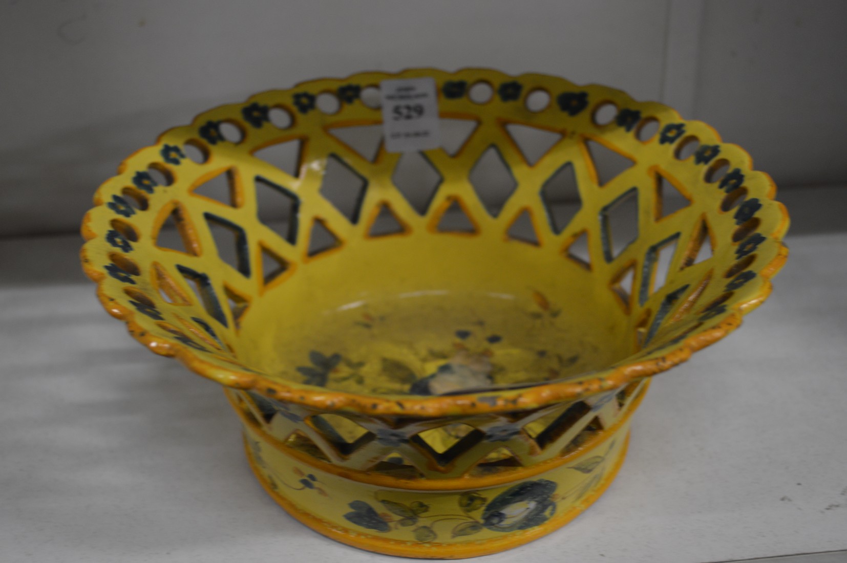 An Italian Maiolica basket.