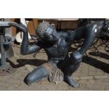 A large bronze seated Blackamoor figure.