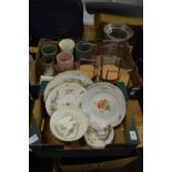 Floral decorated china and other items.