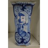 A Dutch Delft vase.