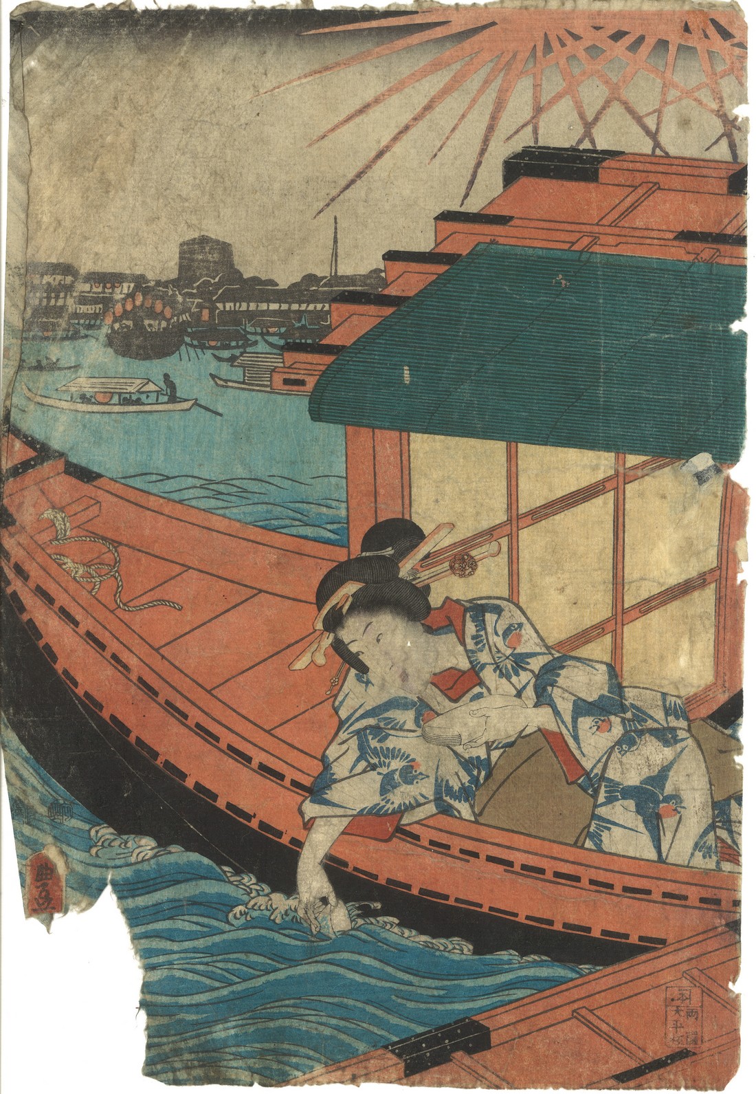 A COLLECTION OF TWELVE VARIOUS 19TH / 20TH CENTURY JAPANESE WOODBLOCK PRINTS; various artists, - Image 4 of 12