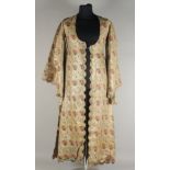 A VERY FINE PERSIAN METAL THREADED SILK ROBE.