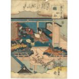 TOYOKUNI III UTAGAWA (1786-1855): THE TALE OF GENJI, ten mid-19th century Japanese woodblock prints,