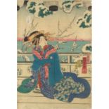 FIVE 19TH CENTURY JAPANESE WOODBLOCK PRINTS; various artists including Kuniyoshi Utagawa and