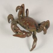 A JAPANESE BRONZE CRAB. 2.5ins.