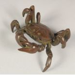 A JAPANESE BRONZE CRAB. 2.5ins.