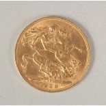 A GEORGE IV GOLD SOVEREIGN, 1928.