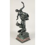 AFTER THE ANTIQUE. THE RAPE OF THE SABINE WOMAN a bronze with three figures, on a marble base. 30ins