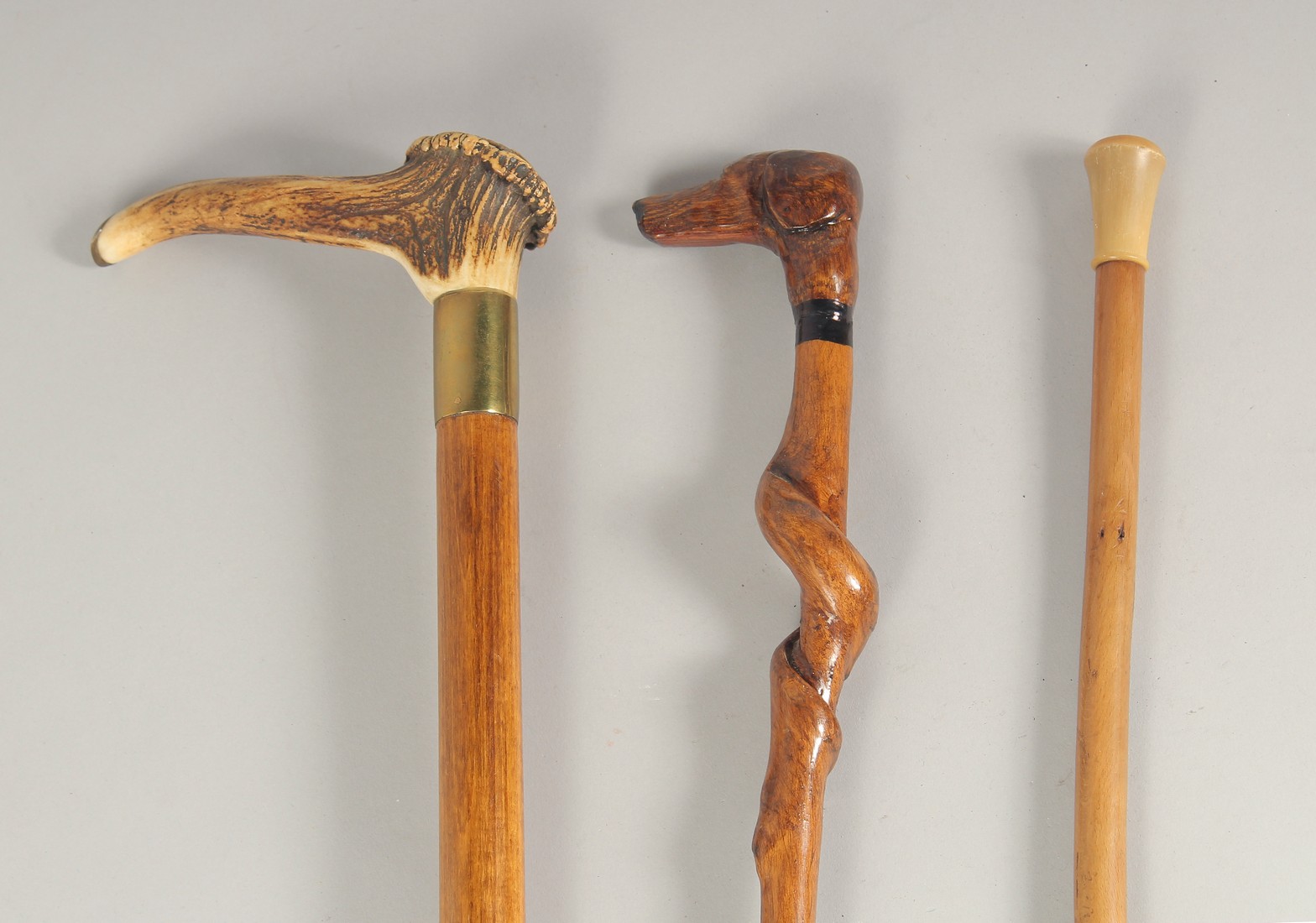 THREE WALKING STICKS.