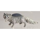 A SILVER FOX PIN CUSHION