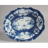 A BOW, OR POSSIBLY ISLEWORTH DISH painted with landscapes and flowers in circular, oval or fan