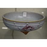 A Chinese Jun style glazed pottery large circular censer.