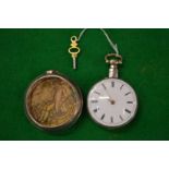 A gentlemen's silver pair cased pocket watch by D Northgraves of Hull.