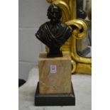 A good bronze bust on a marble and bronze base.