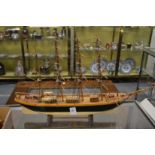 A good small model of a sailing ship.