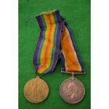 Two WW1 medals awarded to Private A Blundell, Liverpool regiment.